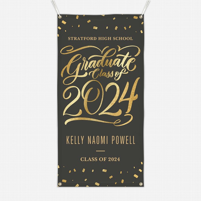 Confetti Flourish Graduation Banners