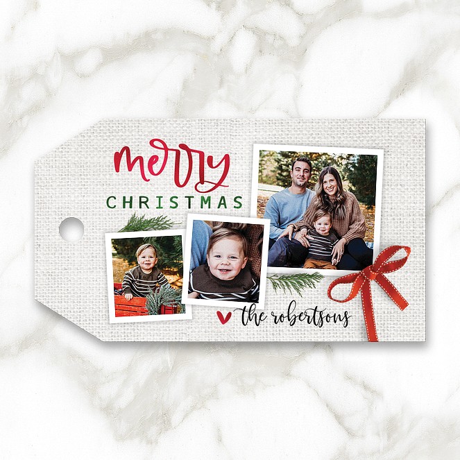 Christmas Ribbon Custom Gift Tags